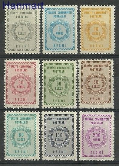 Znaczek Turcja 1964 Mi die 91-99 Czyste **