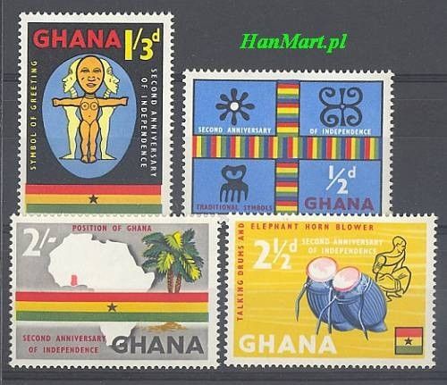 Znaczek Ghana 1959 Mi 42-45 Czyste **
