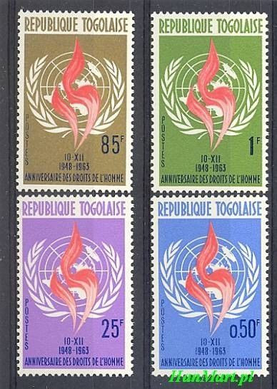Znaczek Togo 1963 Mi 381-384 Czyste **