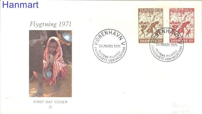 Znaczek Dania 1971 Mi 508-509 FDC