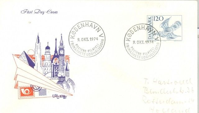 Znaczek Dania 1974 Mi 579FDC