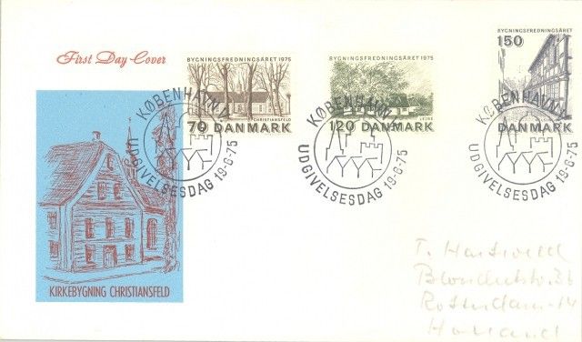 Znaczek Dania 1975 Mi 592-594 FDC