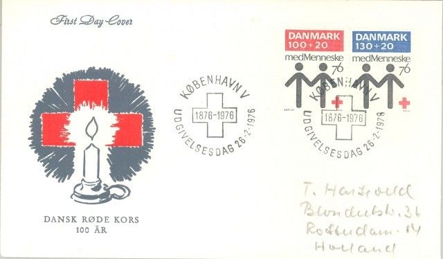 Znaczek Dania 1976 FDC