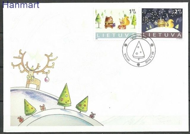 Znaczek Litwa 2013 Mi 1147-1148 FDC