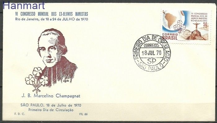 Znaczek Brazylia 1970 Mi 1261 FDC