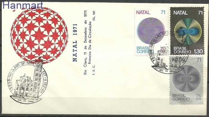 Znaczek Brazylia 1971 Mi 1301-1303 FDC