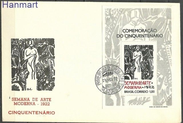 Znaczek Brazylia 1972 Mi bl 29 FDC