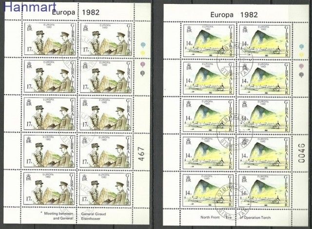 Znaczek Gibraltar 1982 Mi ark 451-452 Stemplowane