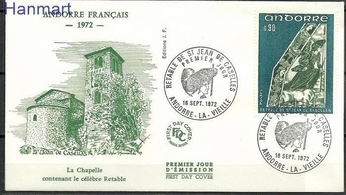 Znaczek Andora Francuska 1972 Mi 244 FDC