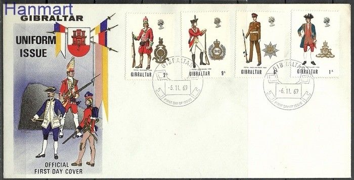 Znaczek Gibraltar 1969 Mi 229-232 FDC