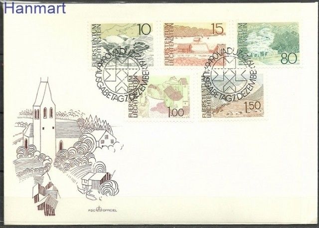 Znaczek Liechtenstein 1972 Mi 573-577 FDC