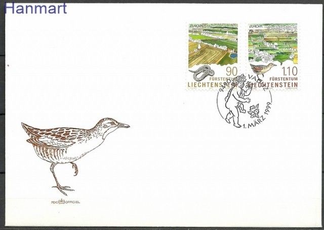 Znaczek Liechtenstein 1999 Mi 1190-1191 FDC