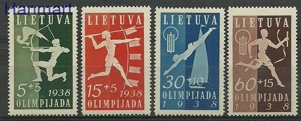 Znaczek Litwa 1938 Mi 417-420 Z podlepką *