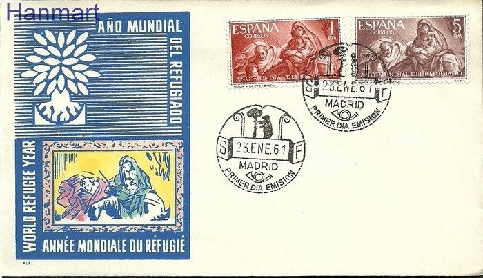 Znaczek Hiszpania 1961 Mi 1221-1222 FDC