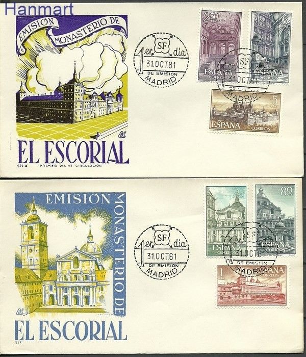 Znaczek Hiszpania 1961 Mi 1277-1282 FDC