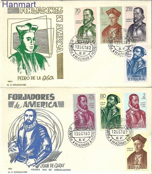 Znaczek Hiszpania 1962 FDC