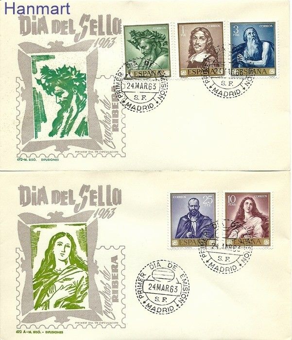 Znaczek Hiszpania 1963 Mi 1384-1393 FDC