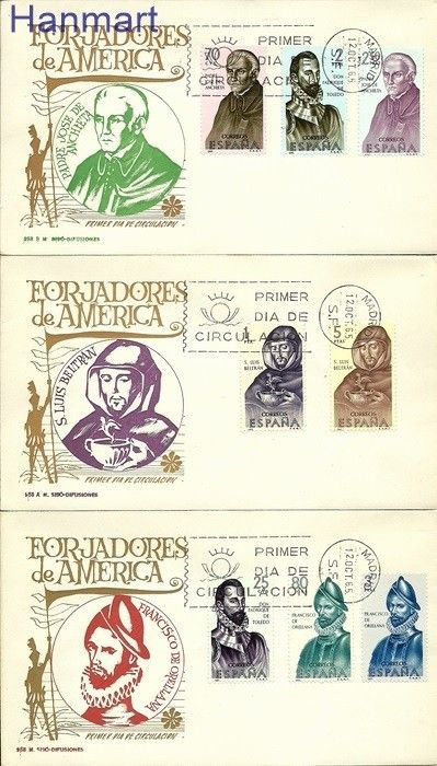 Znaczek Hiszpania 1965 Mi 1568-1575 FDC