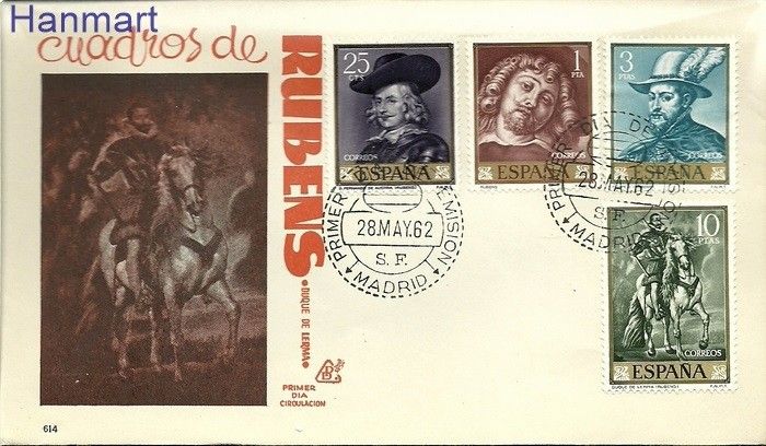 Znaczek Hiszpania 1962 Mi 1322-1325 FDC