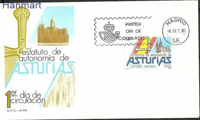 Znaczek Hiszpania 1983 Mi 2602 FDC