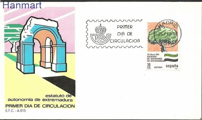 Znaczek Hiszpania 1984 Mi 2621 FDC