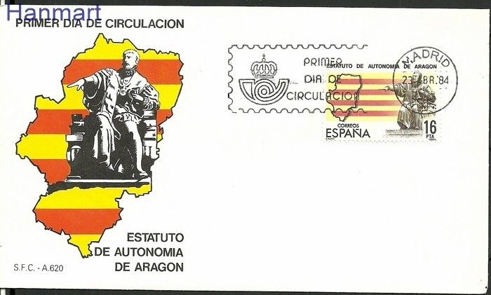 Znaczek Hiszpania 1984 Mi 2626 FDC