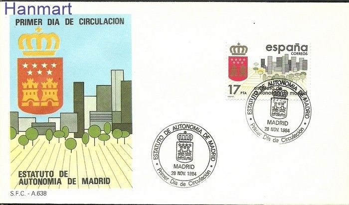 Znaczek Hiszpania 1984 Mi 2662 FDC
