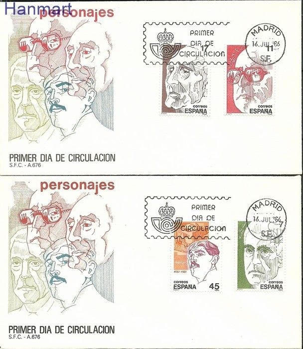 Znaczek Hiszpania 1986 Mi 2733-2736 FDC