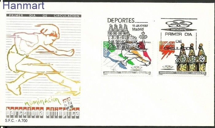 Znaczek Hiszpania 1987 Mi 2789-2790 FDC
