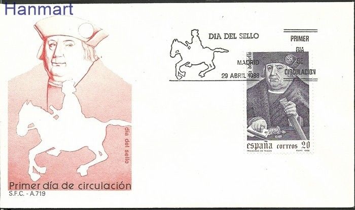 Znaczek Hiszpania 1988 Mi 2826 FDC