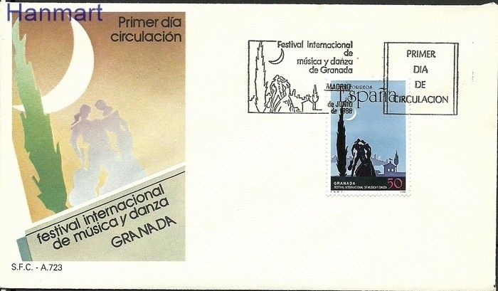 Znaczek Hiszpania 1988 Mi 2832 FDC