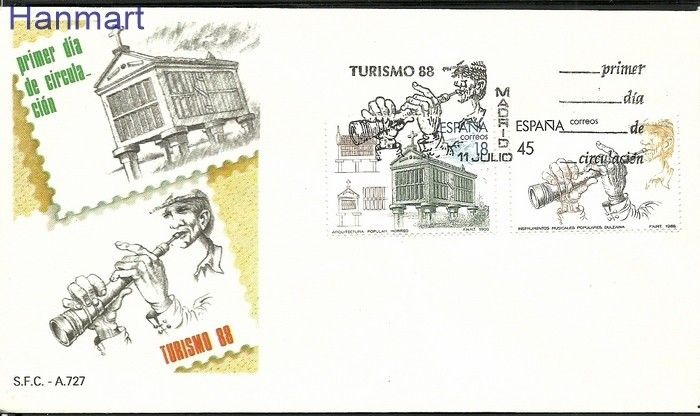 Znaczek Hiszpania 1988 Mi 2836-2837 FDC