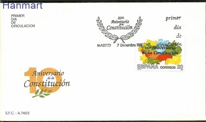 Znaczek Hiszpania 1988 Mi 2863 FDC