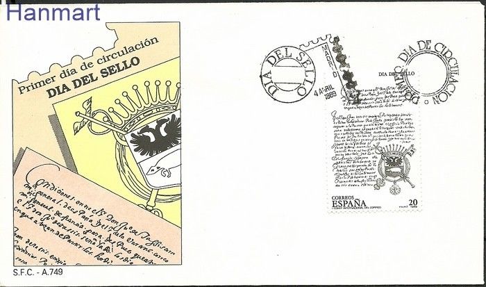 Znaczek Hiszpania 1989 Mi 2880 FDC