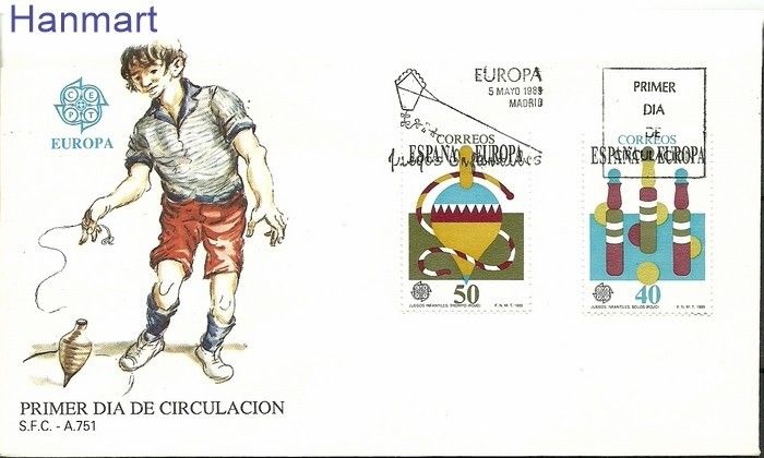 Znaczek Hiszpania 1989 Mi 2885-2886 FDC