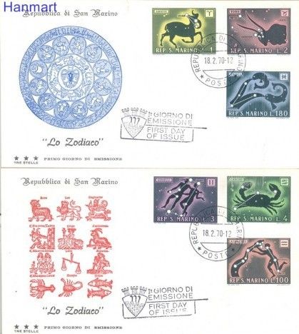 Znaczek San Marino 1970 Mi 942-953 FDC