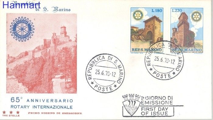Znaczek San Marino 1970 Mi 957-958 FDC