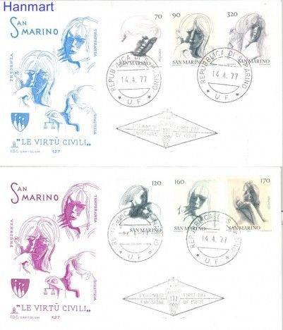 Znaczek San Marino 1977 Mi 1133-1138 FDC
