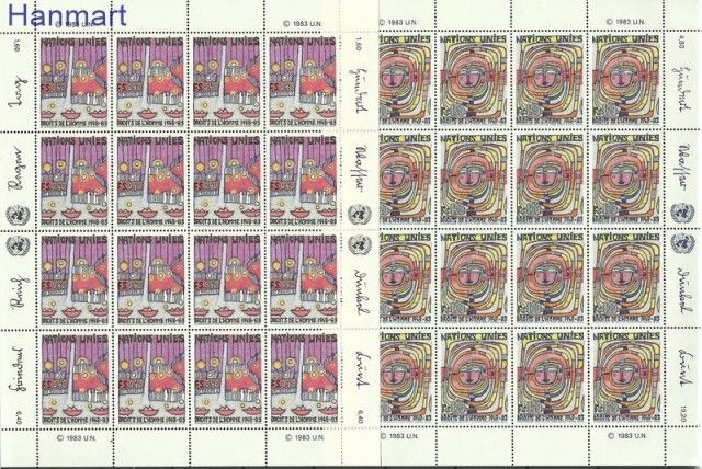 Znaczek Narody Zjednoczone Genewa 1983 Mi ark 117-118 Czyste **