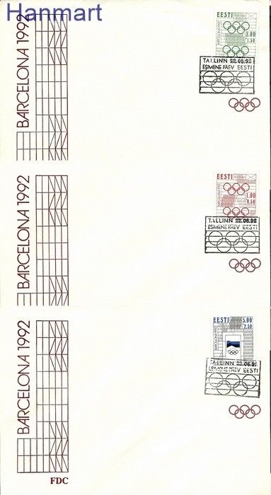 Znaczek Estonia 1992 Mi 180-182 FDC