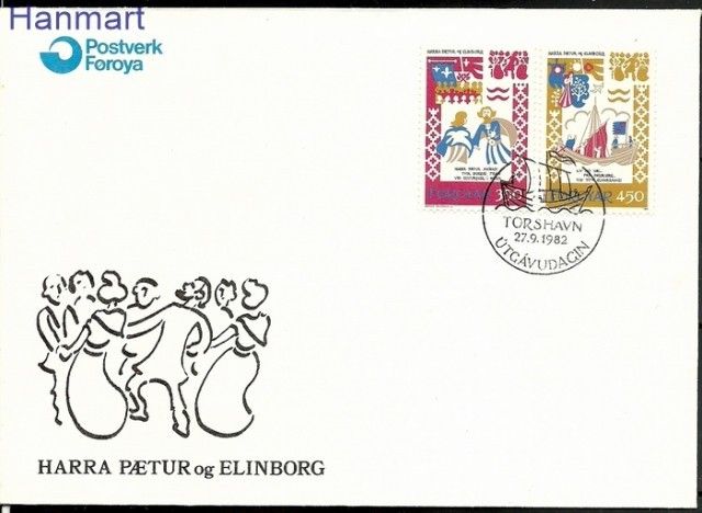 Znaczek Wyspy Owcze 1982 Mi 77-78 FDC