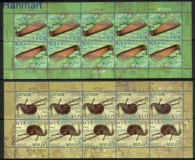 Znaczek Łotwa 2014 Mi ark 904-905 Czyste **