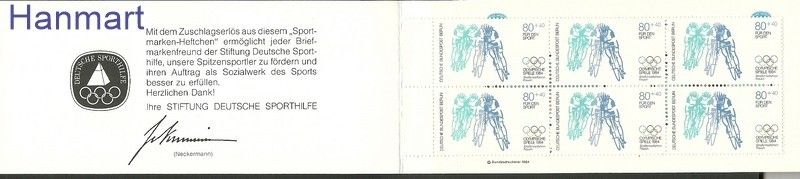 Znaczek Berlin Niemcy 1984 Mi mh 717 Czyste **