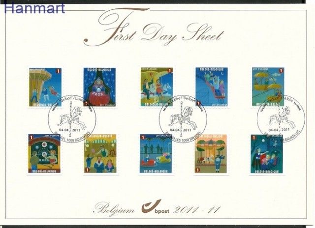 Znaczek Belgia 2011 Mi 4161-4170 FDC