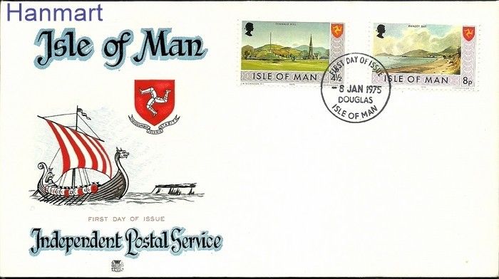 Znaczek Wyspa Man 1975 Mi 52-53 FDC