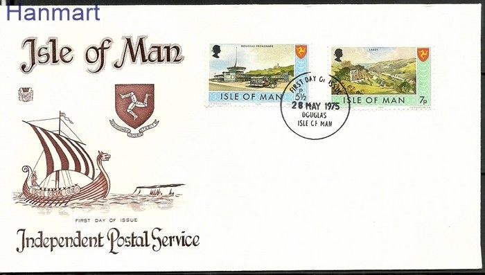 Znaczek Wyspa Man 1975 Mi 58-59 FDC
