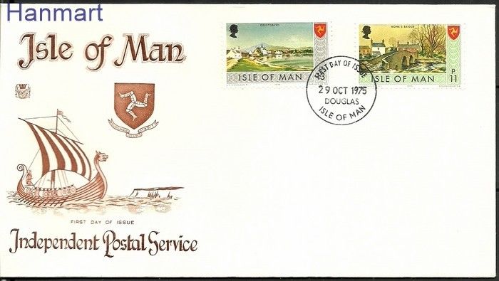Znaczek Wyspa Man 1975 Mi 72-73 FDC