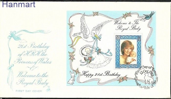 Znaczek Wyspa Man 1982 Mi bl 6 FDC