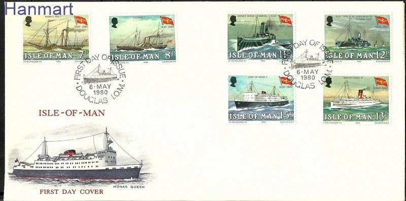 Znaczek Wyspa Man 1980 Mi 166-171 FDC