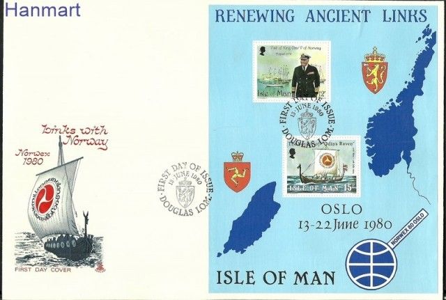 Znaczek Wyspa Man 1980 Mi bl 4 FDC